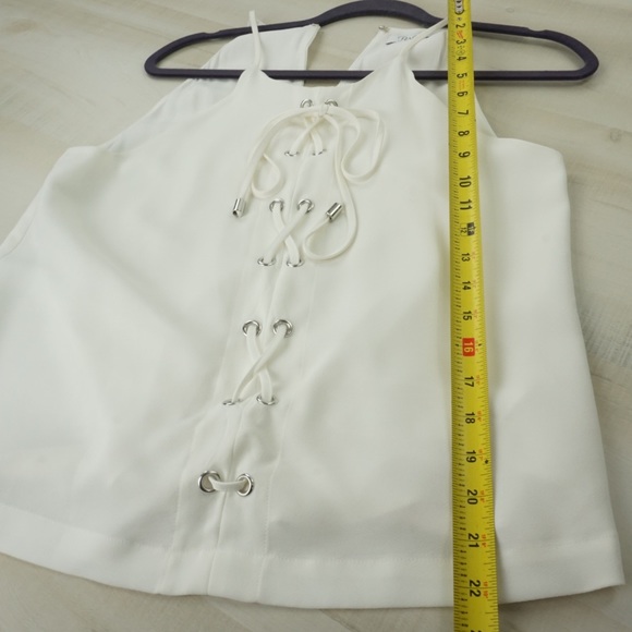 PARKER Estella Estella Grommeted Lace Up Top White - Picture 10 of 10